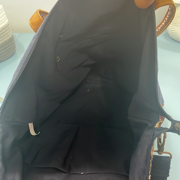 Boho Embroidered and Lace Canvas Bag Beach Bag Tote Crossbody World Market - Picture 8 of 16